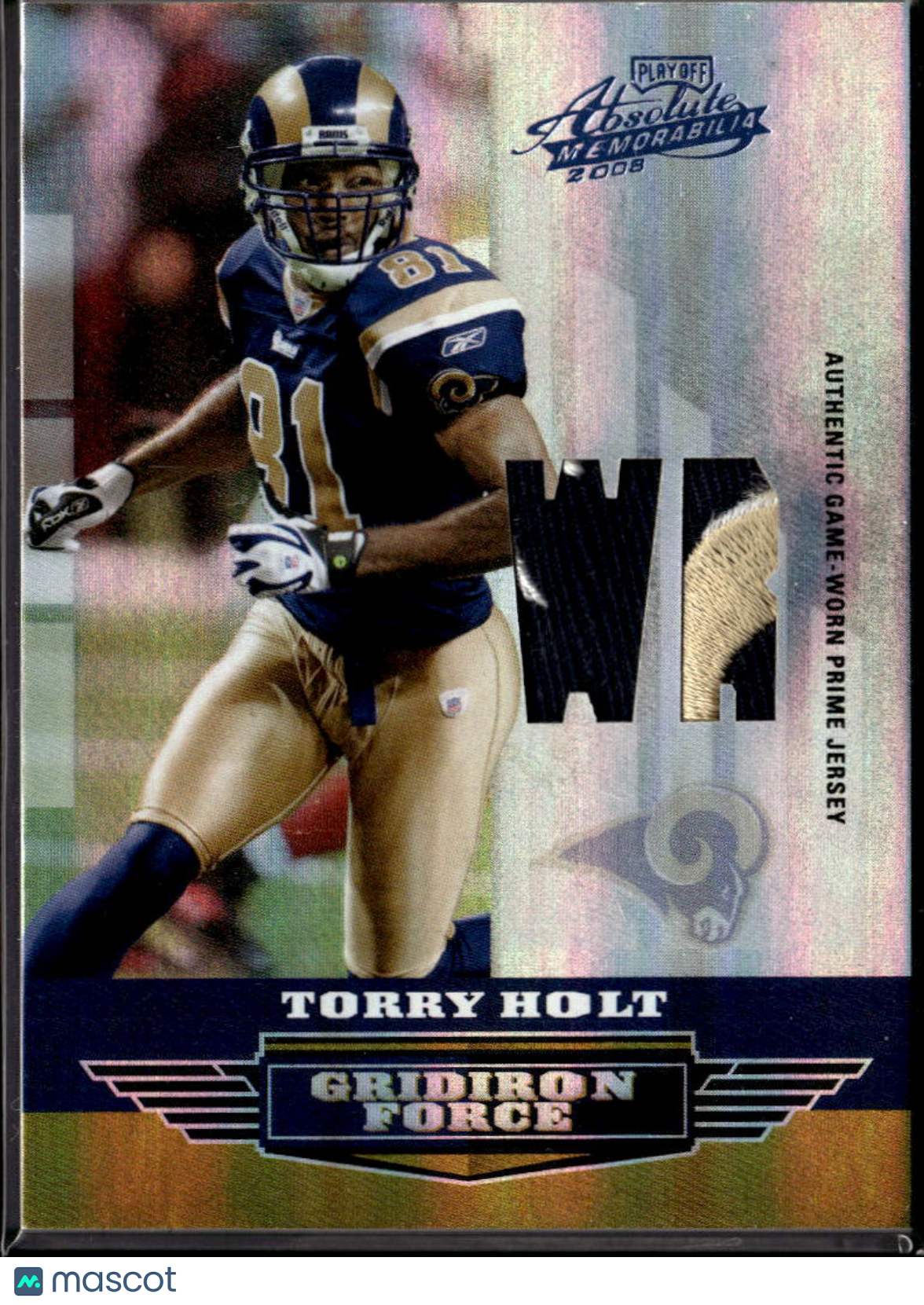 Torry Holt 2008 Absolute Game Worn LOGO Patch 19/25 St. Louis Rams