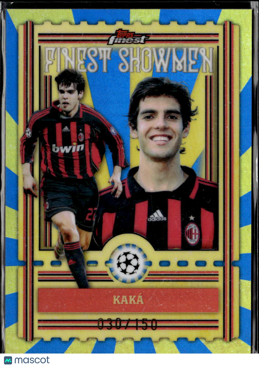 Kaka 2026 Topps Finest Showmen Blue Refractor /150 AC Milan