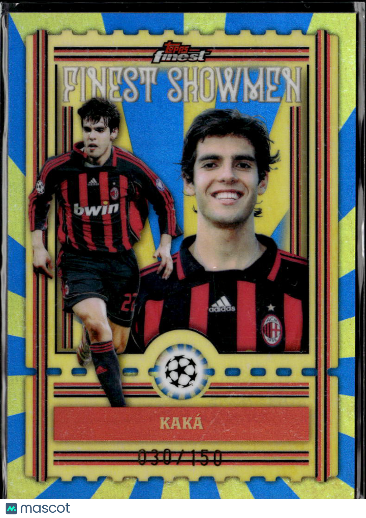Kaka 2026 Topps Finest Showmen Blue Refractor /150 AC Milan