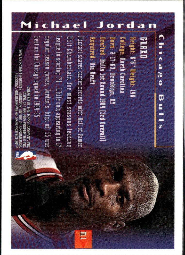 Michael Jordan 1995-96 Topps Finest Mystery Card #M1 Chicago Bulls