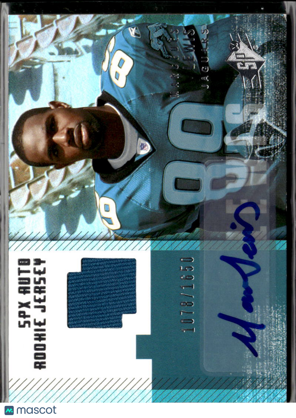 Marcedes Lewis 2006 SPx Auto Autograph Jersey RC 1078/1650 Jacksonville Jaguars