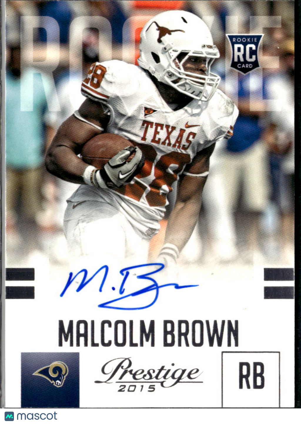 Malcolm Brown 2015 Prestige Auto Autograph RC Texas Longhorns St. Louis Rams