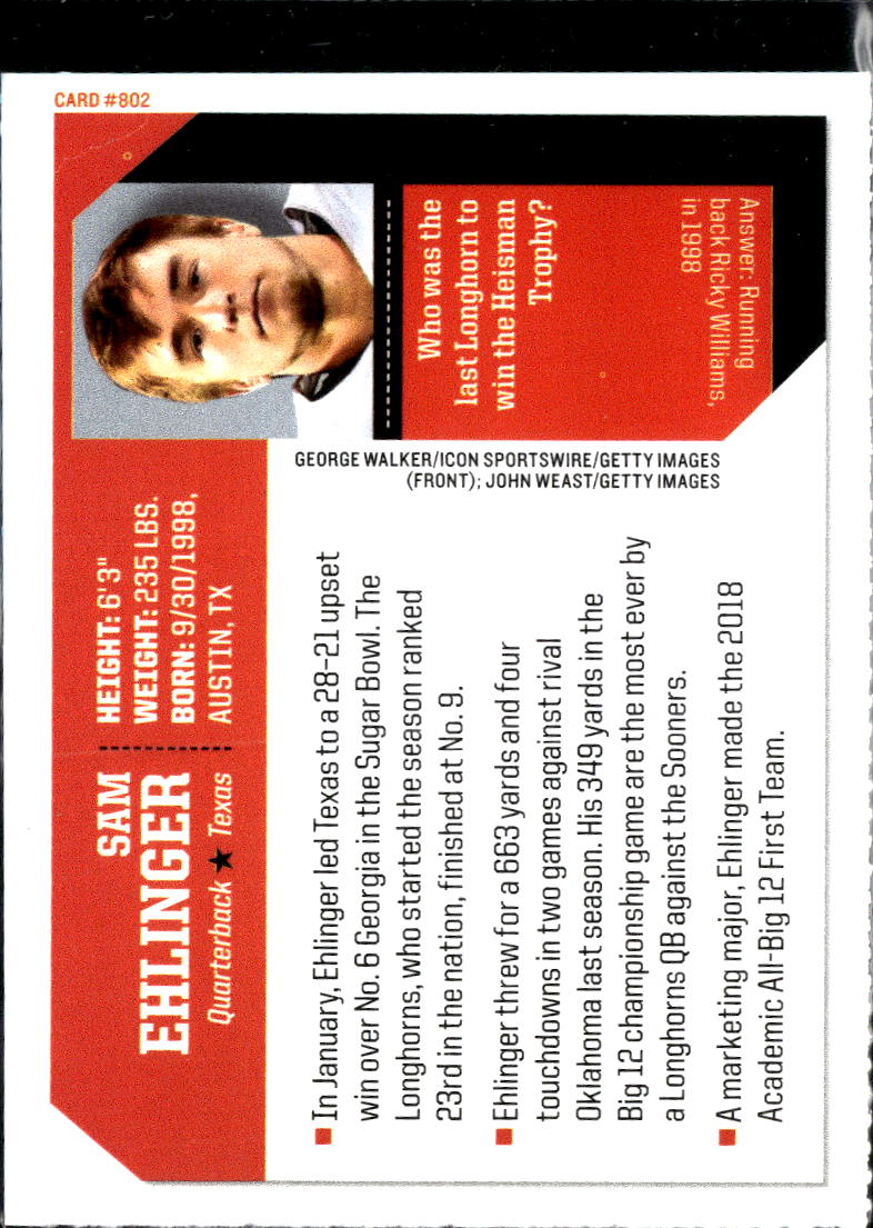 Sam Ehlinger 2019 Sports Illustrated Kids Texas Longhorns