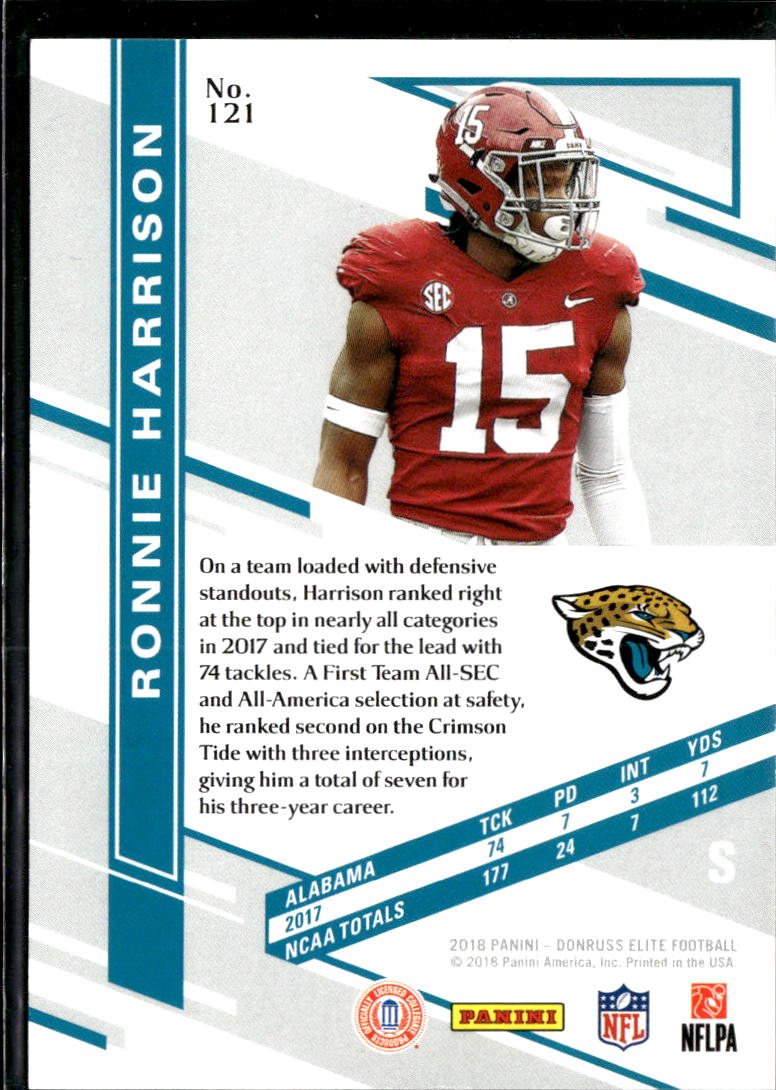 Ronnie Harrison 2018 Elite Red RC 43/199 Alabama Jacksonville Jaguars