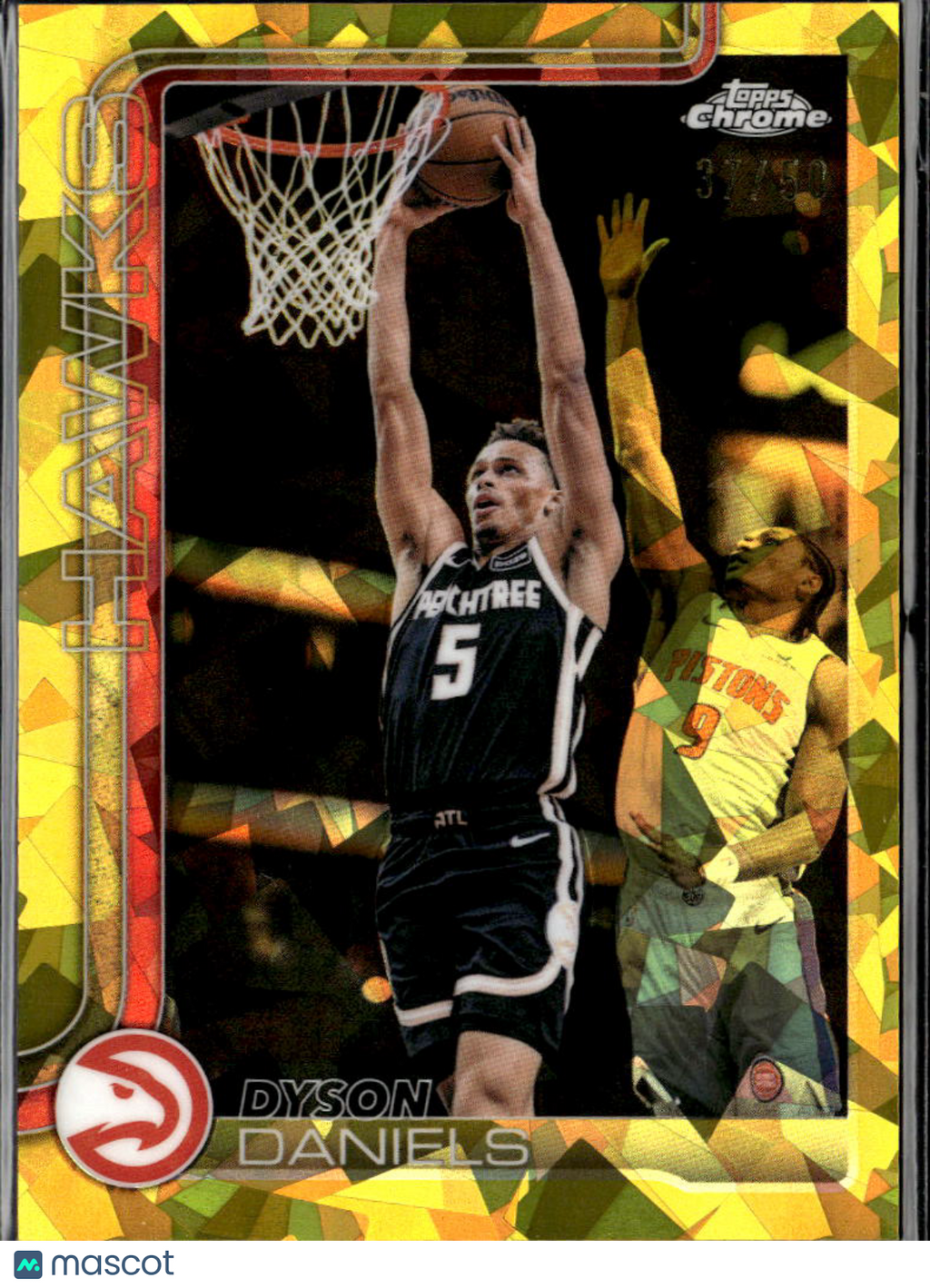 Dyson Daniels 2026 Topps Chrome Sapphire GOLD Refractor 37/50 Atlanta Hawks