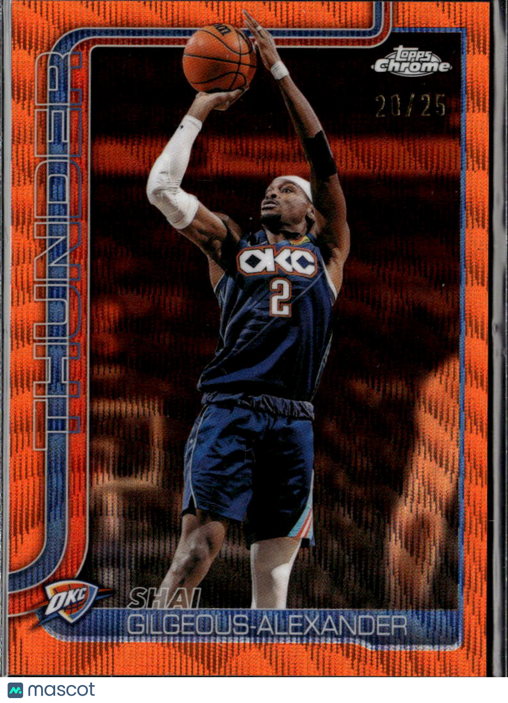 Shai Gilgeous-Alexander 2026 Topps Chrome Orange Wave Refractor /25 OKC Thunder