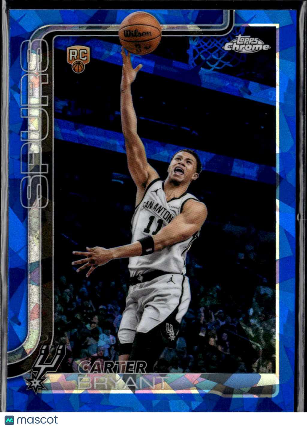 Carter Bryant 2026 Topps Chrome Sapphire Update Rookie RC San Antonio Spurs
