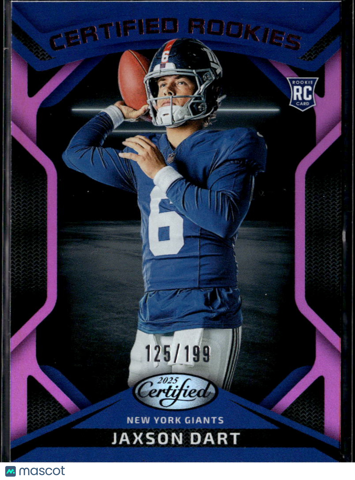Jaxson Dart 2025 Certified Rookies RC Pink 125/199 New York Giants