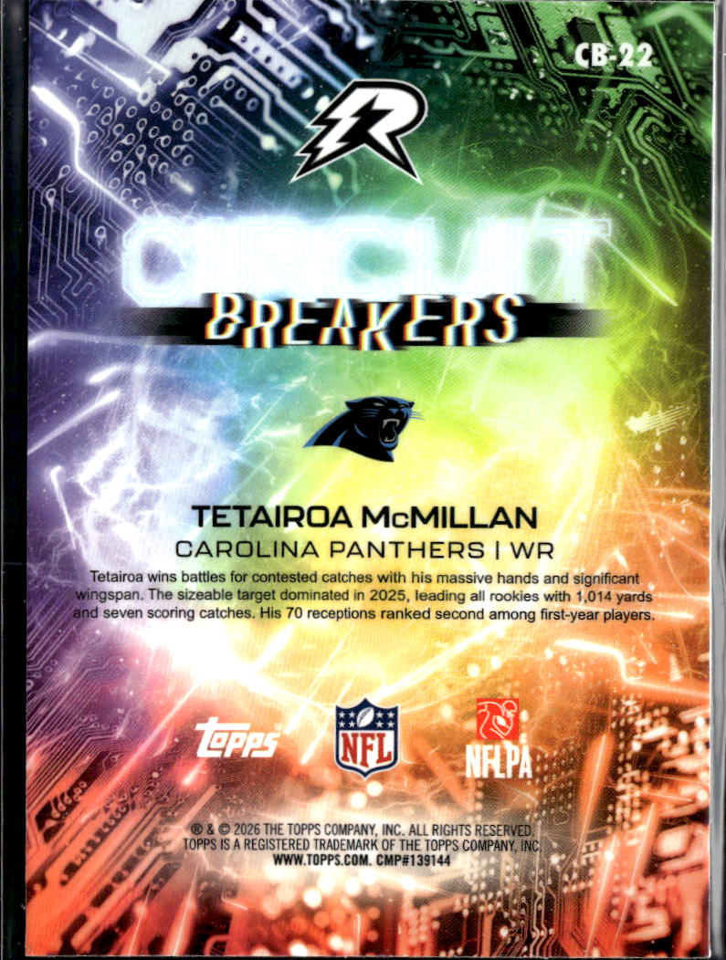 Tetairoa McMillan 2026 Topps Resurgence Blue Rookie RC 88/99 Carolina Panthers