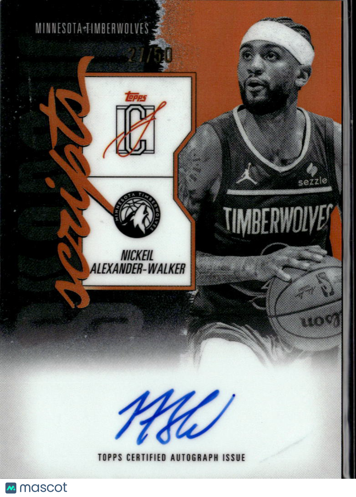 Nickeil Alexander-Walker 2026 Topps Signature Class Auto Autograph 27/50 Twolves