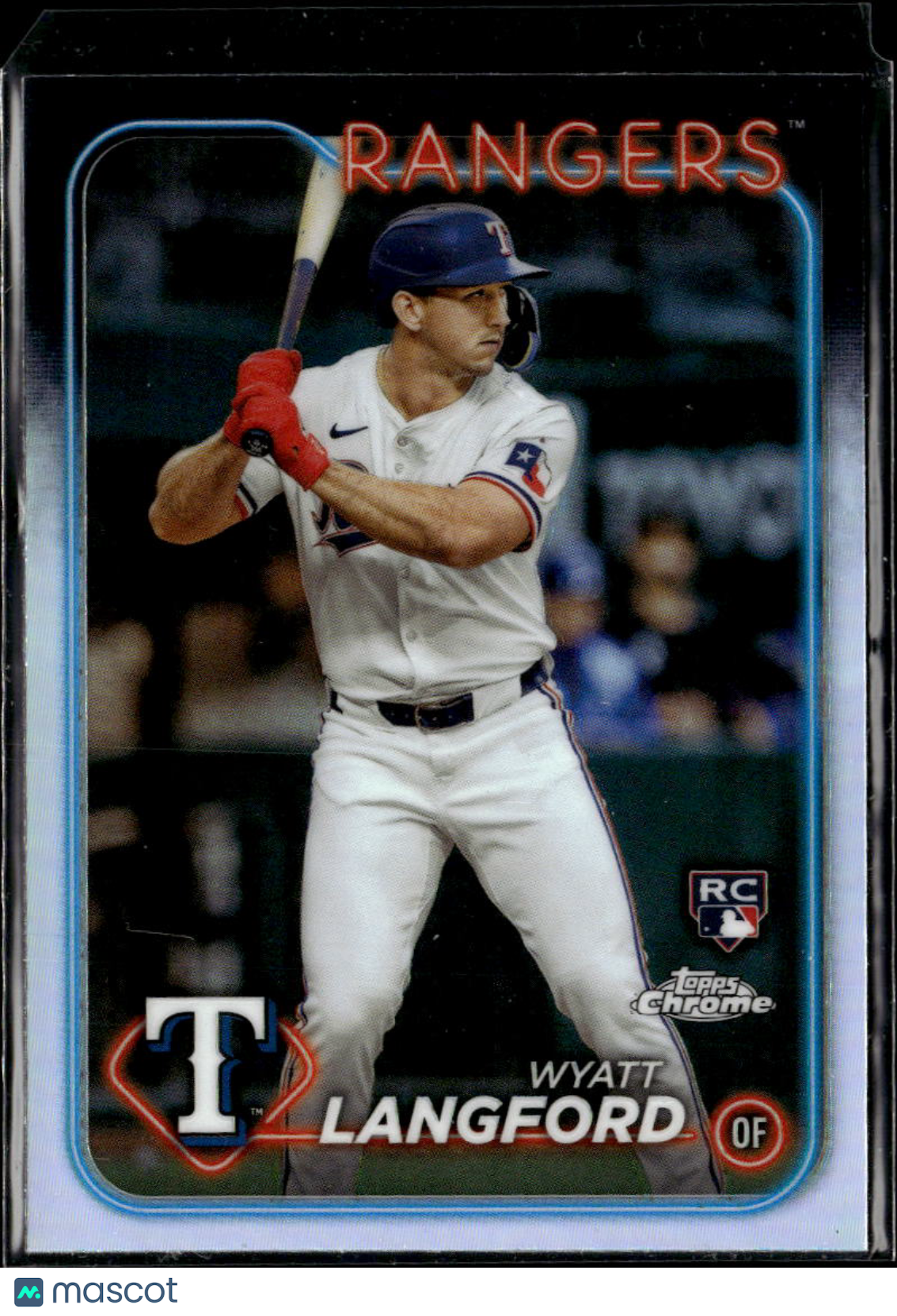 Wyatt Langford 2024 Topps Chrome RC Rookie Refractor Texas Rangers