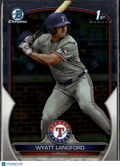 Wyatt Langford 2023 Bowman Chrome 1st Rookie RC Texas Rangers