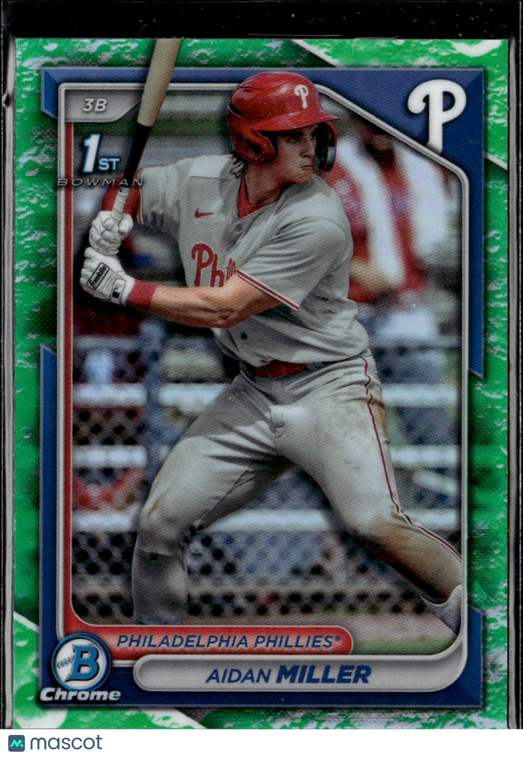 Aidan Miller 2024 Bowman Chrome 1st Lunar Glow Refractor Philadelphia Phillies
