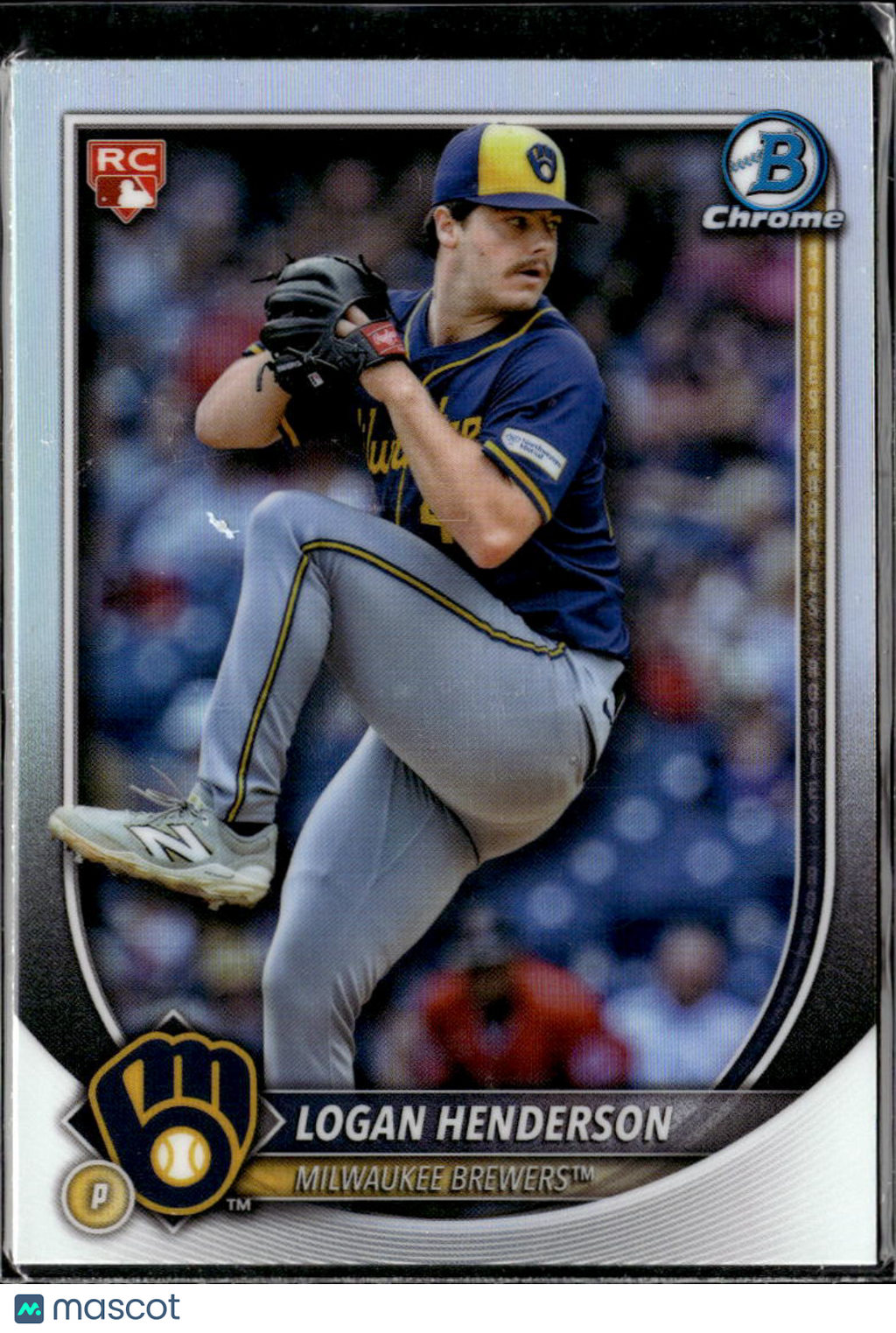 Logan Henderson 2025 Bowman Chrome RED Rookie Refractor RC  Milwaukee Brewers