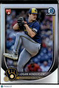 Logan Henderson 2025 Bowman Chrome RED Rookie Refractor RC  Milwaukee Brewers