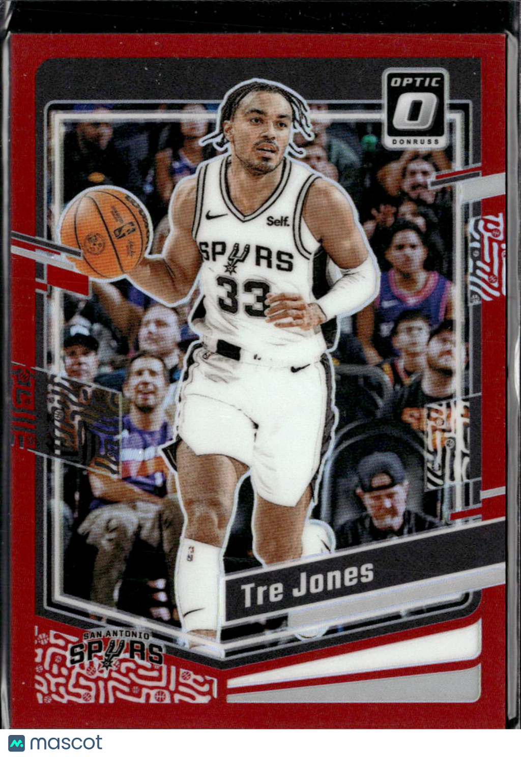 Tre Jones 2023-24 Optic Red Prizm 18/99 San Antonio Spurs