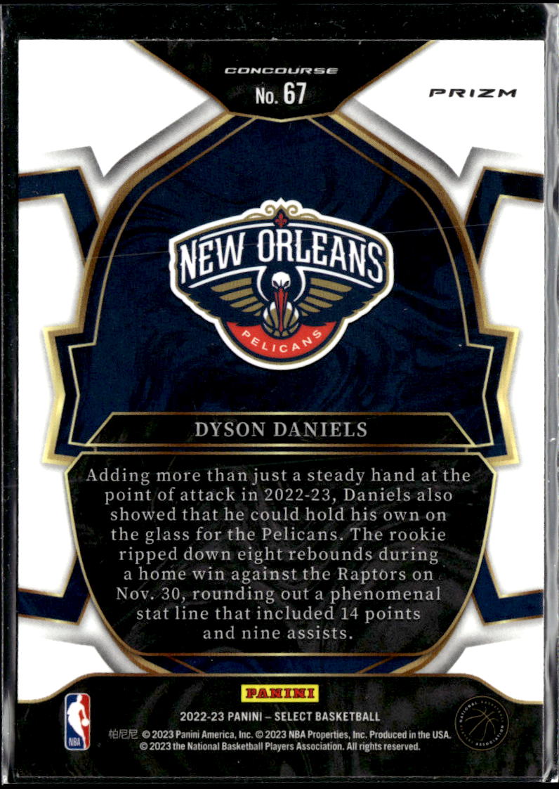 Dyson Daniels 2022-23 Select Disco Prizm Rookie RC New Orleans Pelicans