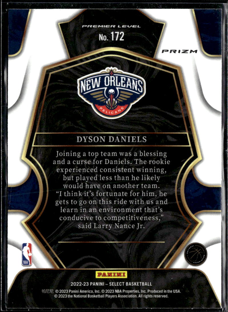 Dyson Daniels 2022-23 Select Disco Prizm Rookie RC New Orleans Pelicans