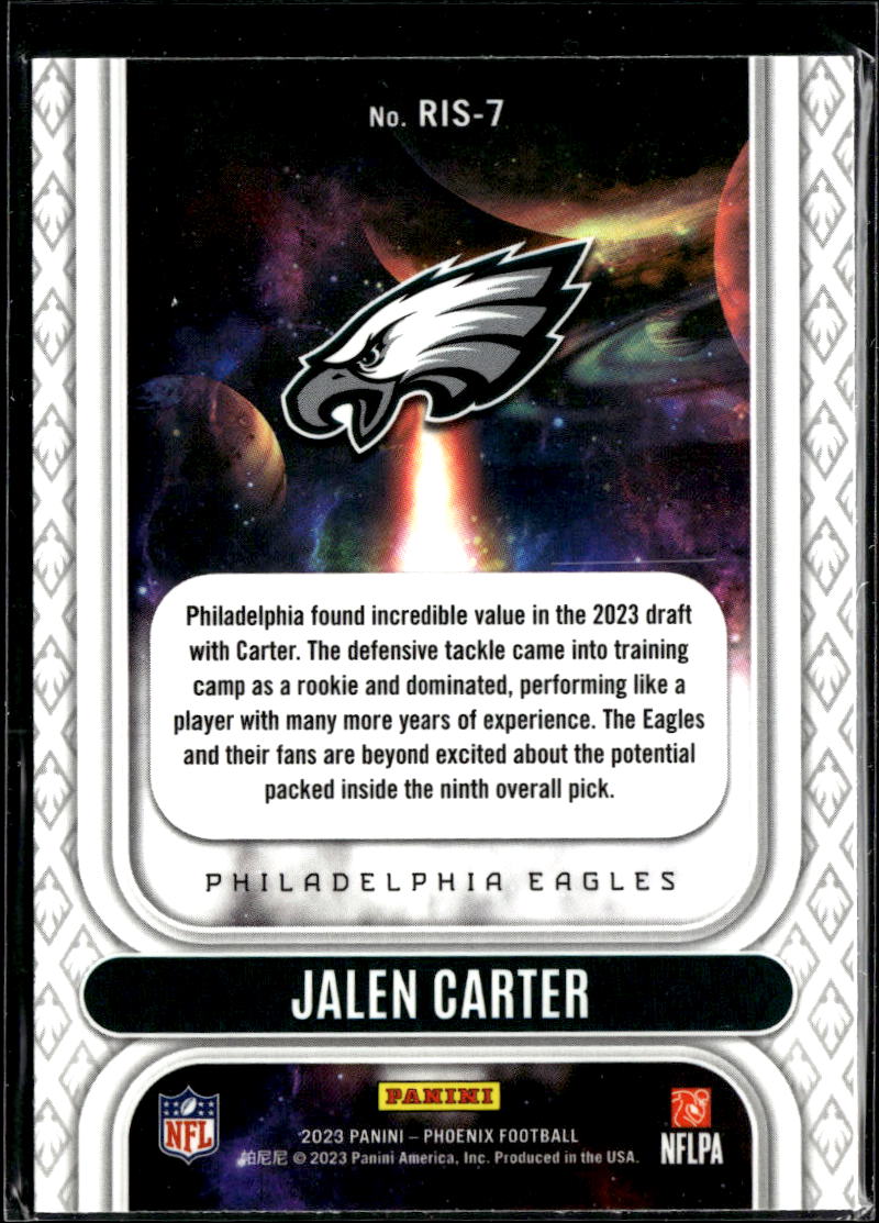 Jalen Carter 2023 Phoenix Rookie Rising RC Philadelphia Eagles