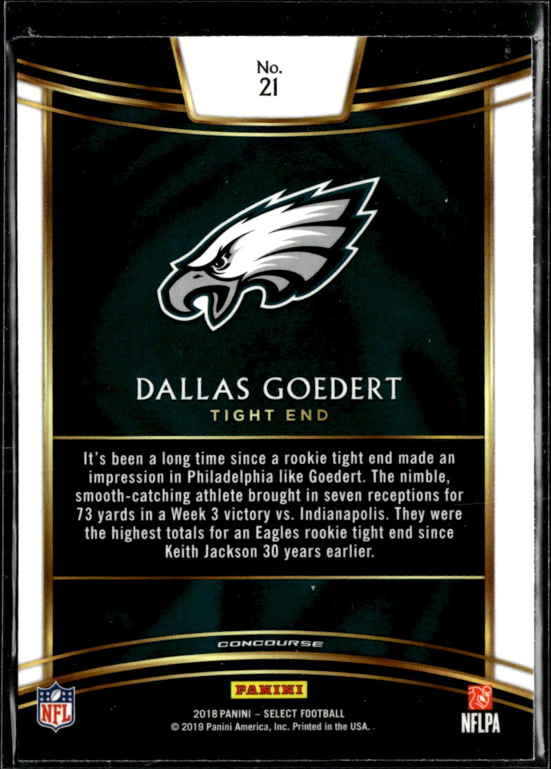 Dallas Goedert 2018 Select RC Rookie Concourse Philadelphia Eagles