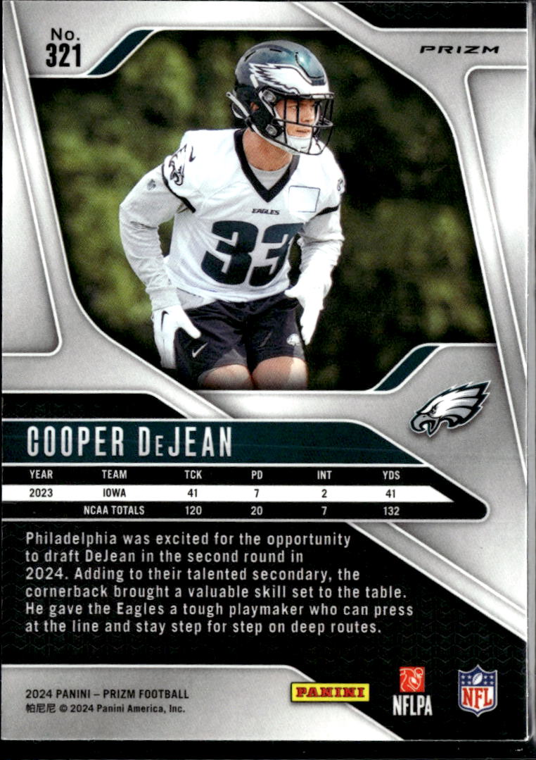 Cooper DeJean 2024 Prizm RC Green Rookie Philadelphia Eagles