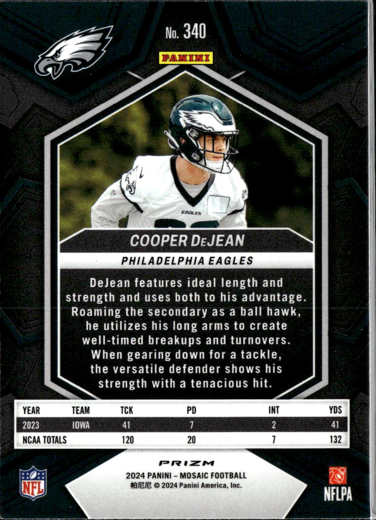 Cooper DeJean 2024 Mosaic Pink Camo Rookie RC Philadelphia Eagles