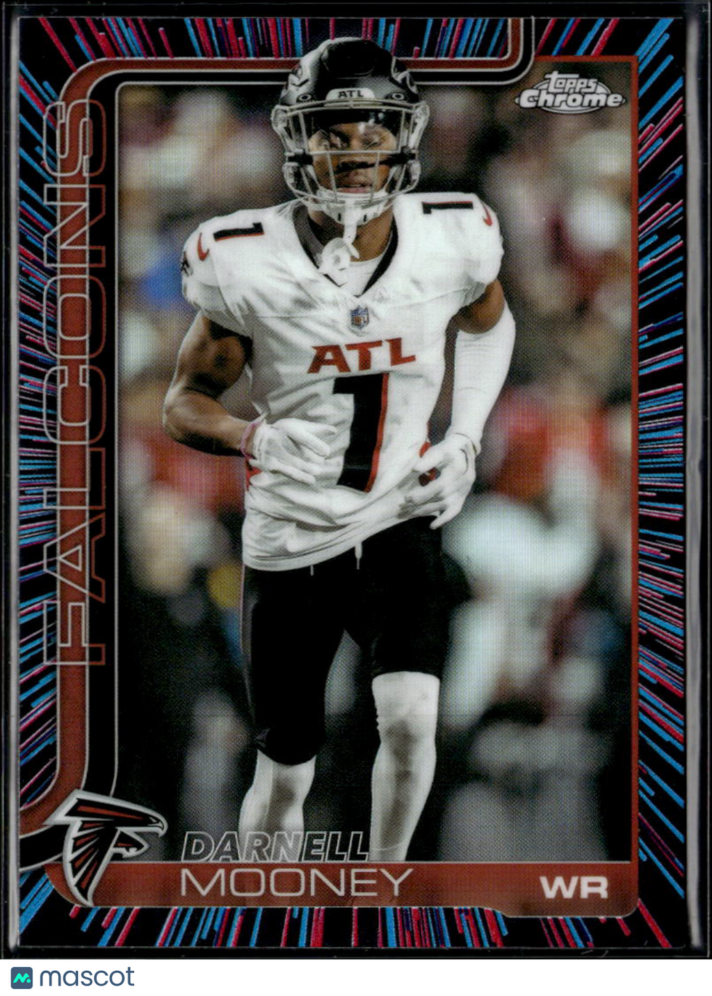 Darnell Mooney 2025 Topps Chrome Neon Pulse Refractor Atlanta Falcons