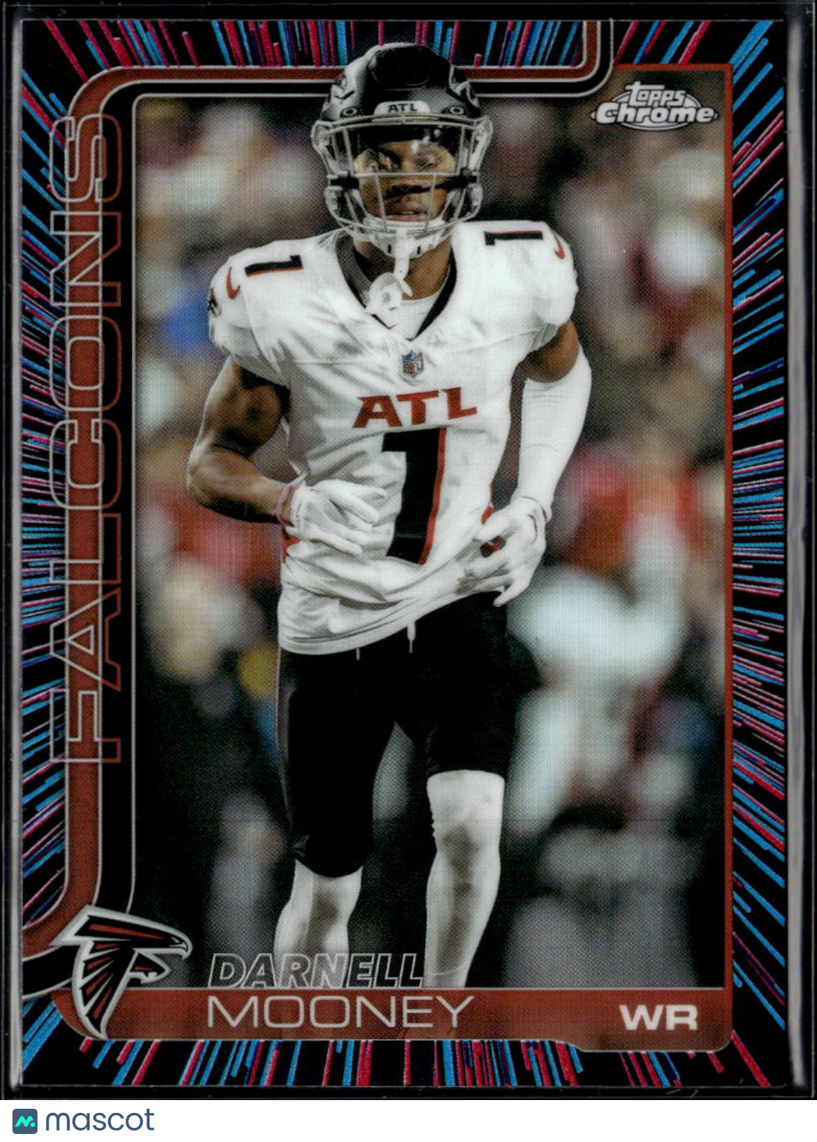 Darnell Mooney 2025 Topps Chrome Neon Pulse Refractor Atlanta Falcons