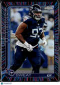 T'Vondre Sweat 2025 Topps Chrome Neon Pulse Refractor Tennessee Titans