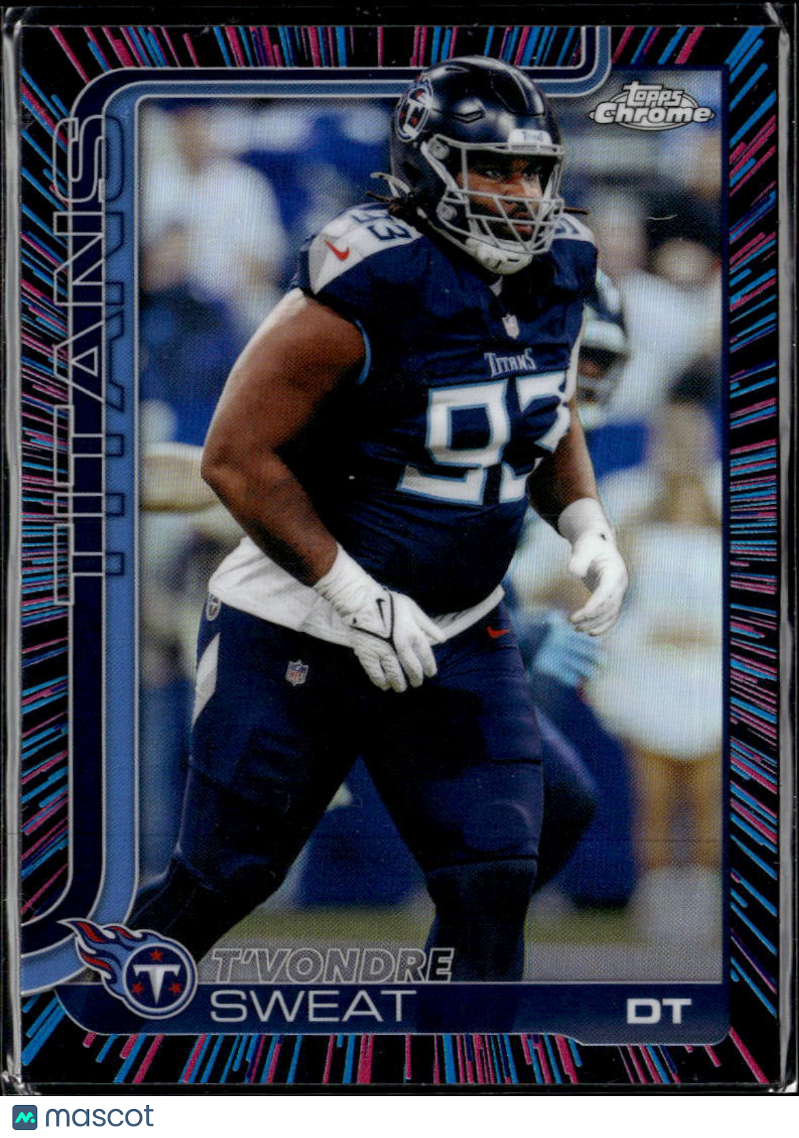 T'Vondre Sweat 2025 Topps Chrome Neon Pulse Refractor Tennessee Titans