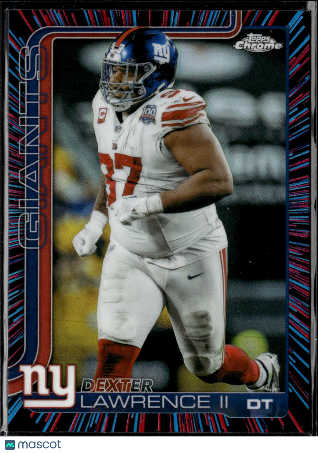 Dexter Lawrence II 2025 Topps Chrome Neon Pulse Refractor New York Giants