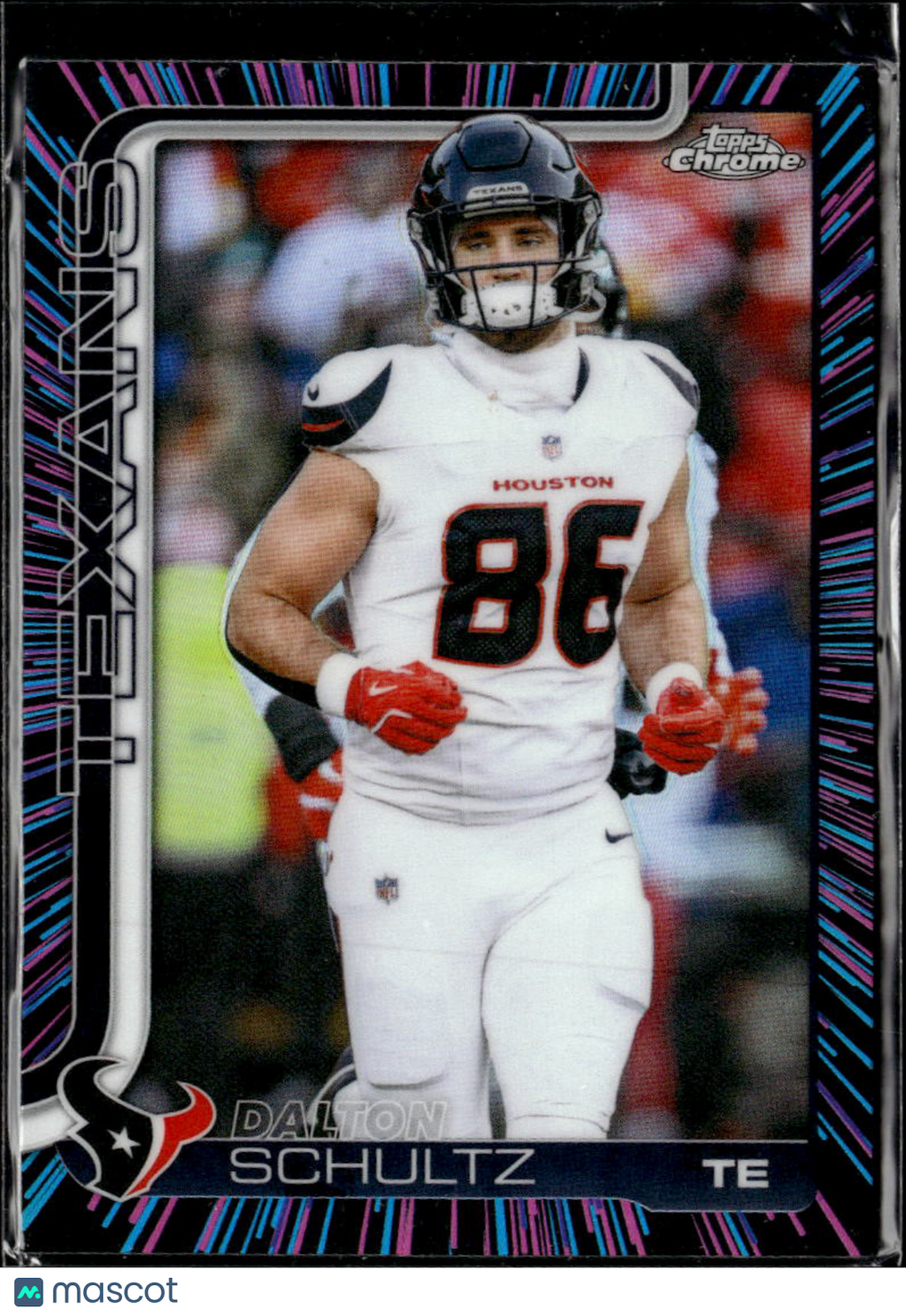 Dalton Schultz 2025 Topps Chrome Neon Pulse Refractor Houston Texans