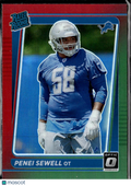 Penei Sewell 2021 Optic Red Green Rated Rookie RC Detroit Lions