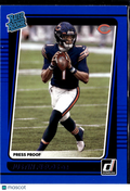 Justin Fields 2021 Donruss Rated Rookie Blue Press Proof RC Chicago Bears