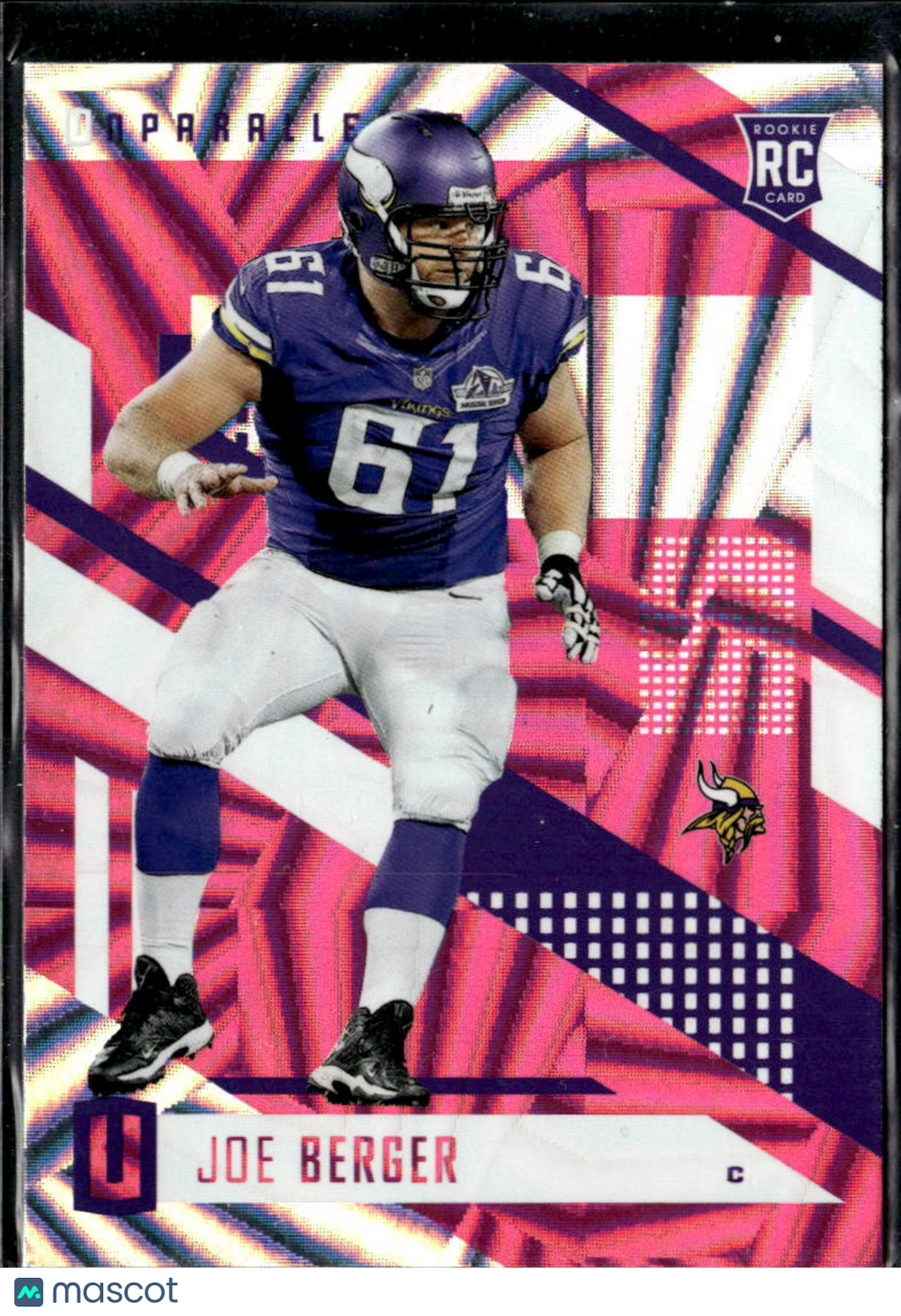 Joe Berger 2017 Unparalleled RC Rookie Pink Wedges Minnesota Vikings