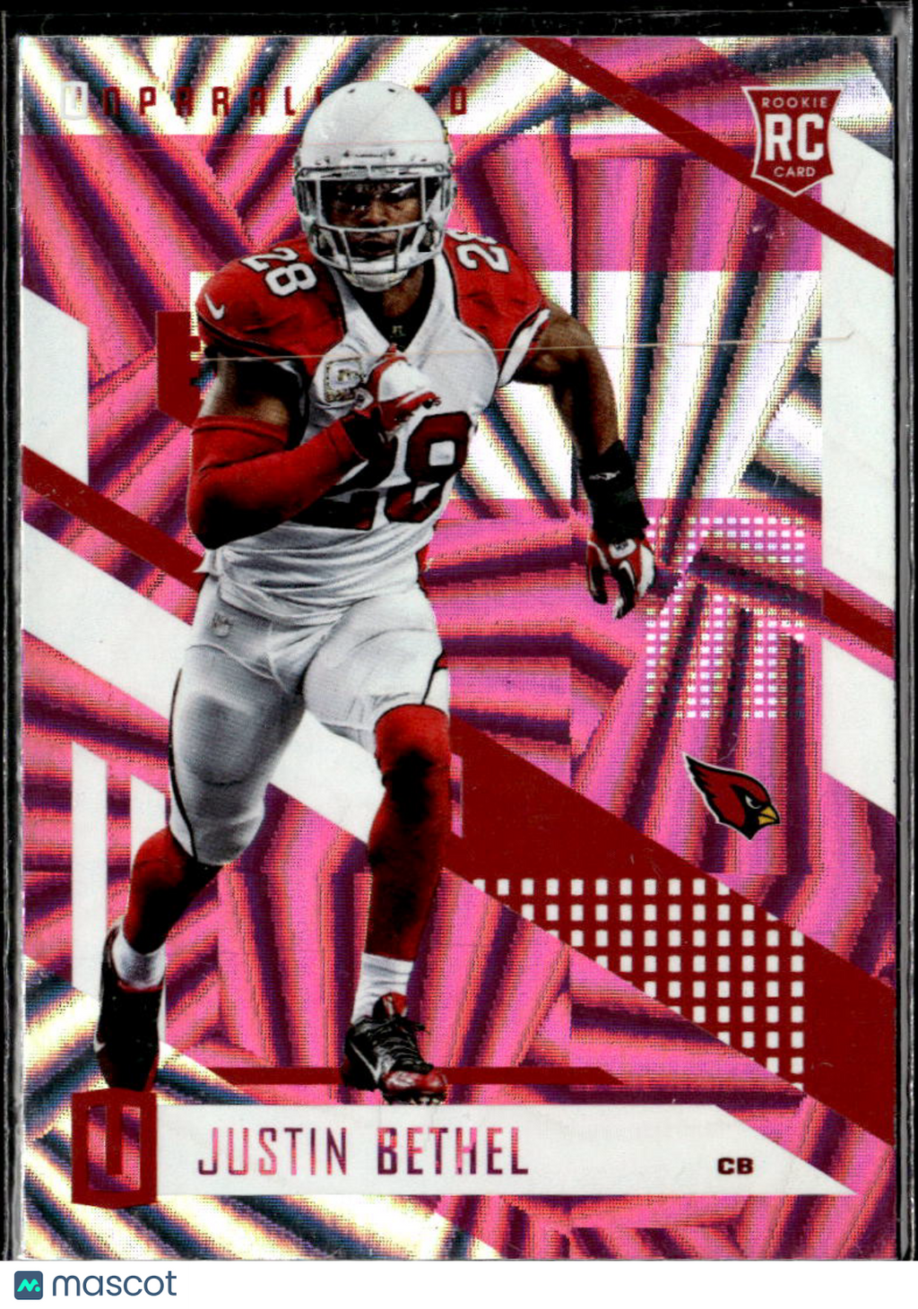Justin Bethel 2017 Unparalleled RC Pink Wedges Arizona Cardinals
