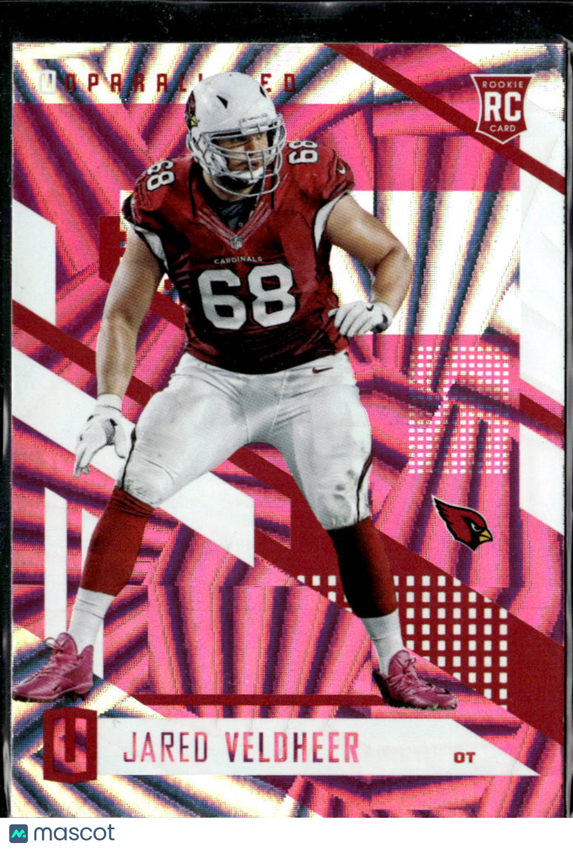 Jared Veldheer 2017 Unparalleled RC Pink Wedges Arizona Cardinals