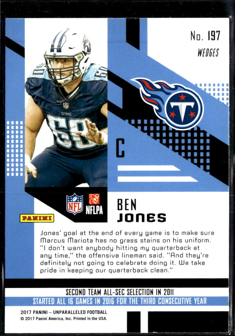 Ben Jones 2017 Unparalleled RC Rookie Pink Wedges Tennessee Titans