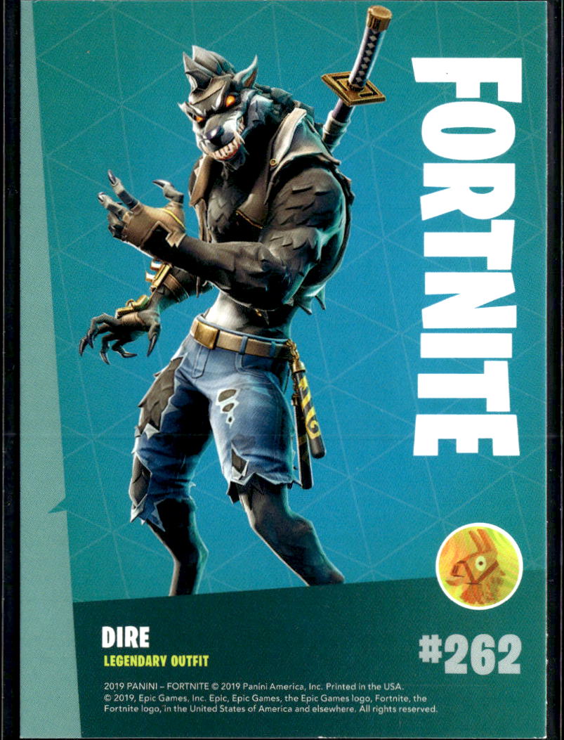 Dire 2019 Panini Fortnite Series 1 Legendary Outfit #262