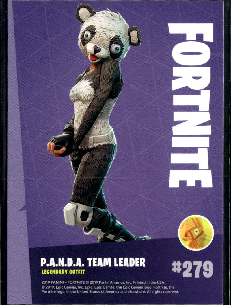 Panda team Leader 2019 Panini Fortnite Series 1 legendary Outfit #279