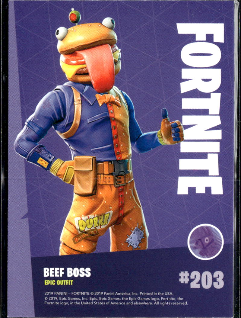 Beef Boss 2019 Panini Fortnite series 1 Epic Outfit #203