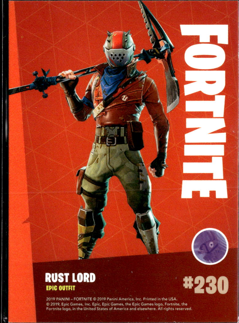 Rust Lord 2019 Panini Fortnite Series 1 Epic Outfit  #230