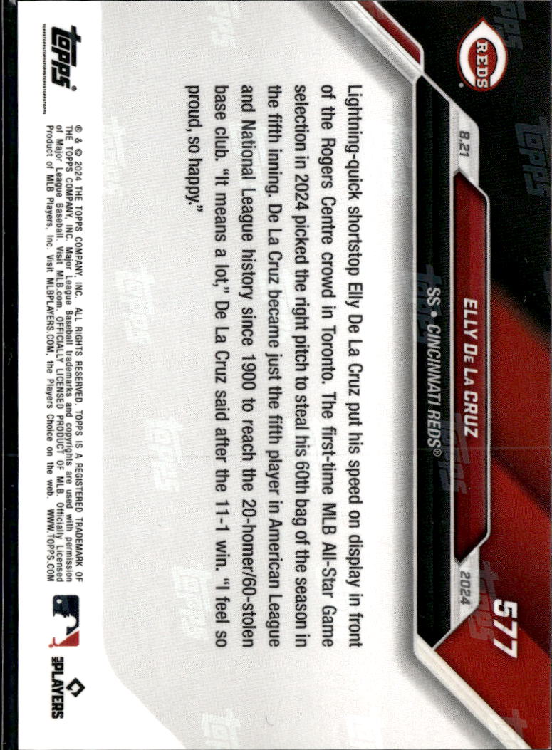 Elly De La Cruz 2024 Topps Now RC Rookie #577 Cincinnati Reds
