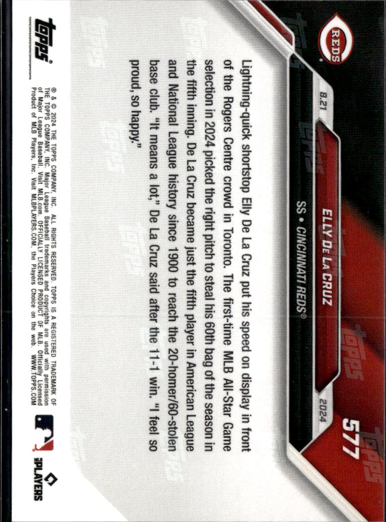 Elly De La Cruz 2024 Topps Now RC Rookie #577 Cincinnati Reds