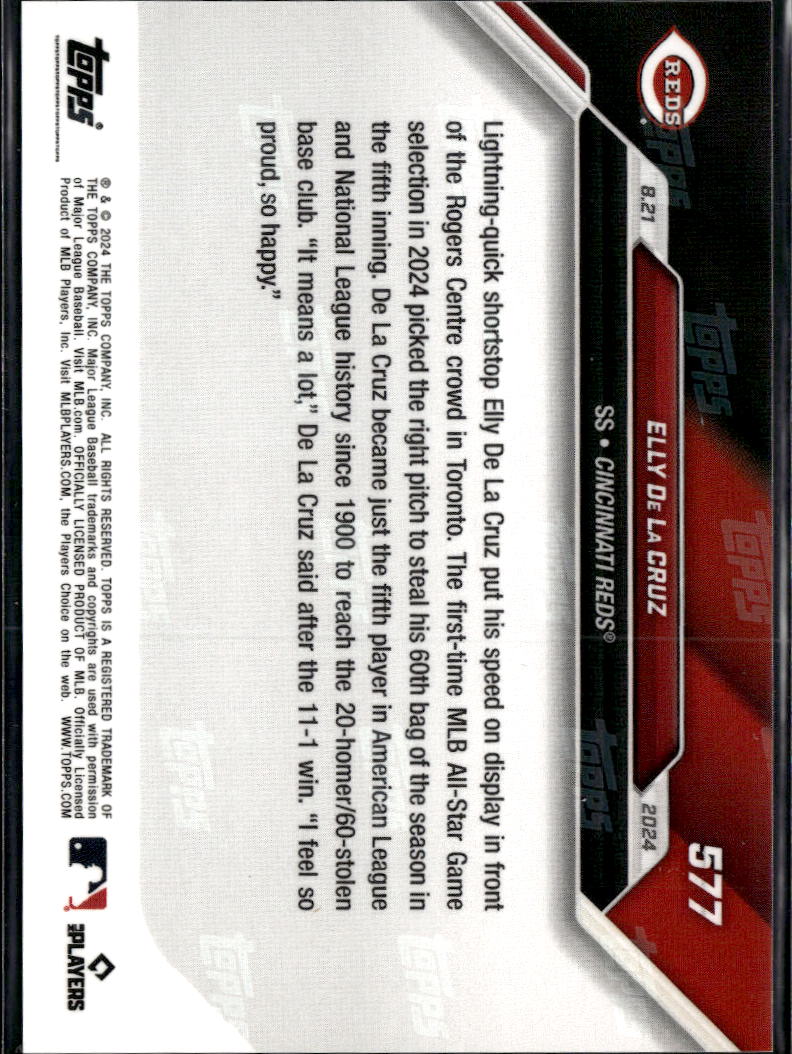 Elly De La Cruz 2024 Topps Now RC Rookie #577 Cincinnati Reds