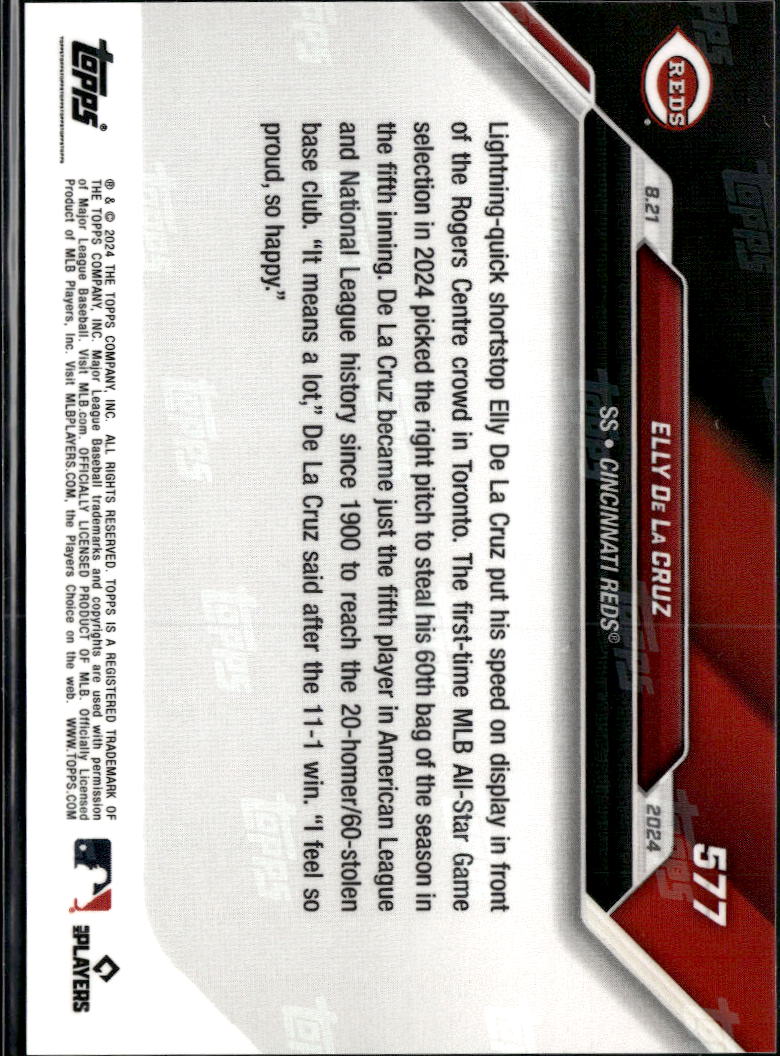 Elly De La Cruz 2024 Topps Now RC Rookie #577 Cincinnati Reds