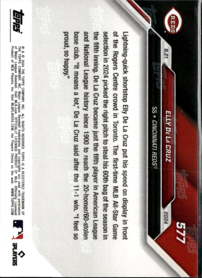 Elly De La Cruz 2024 Topps Now RC Rookie #577 Cincinnati Reds