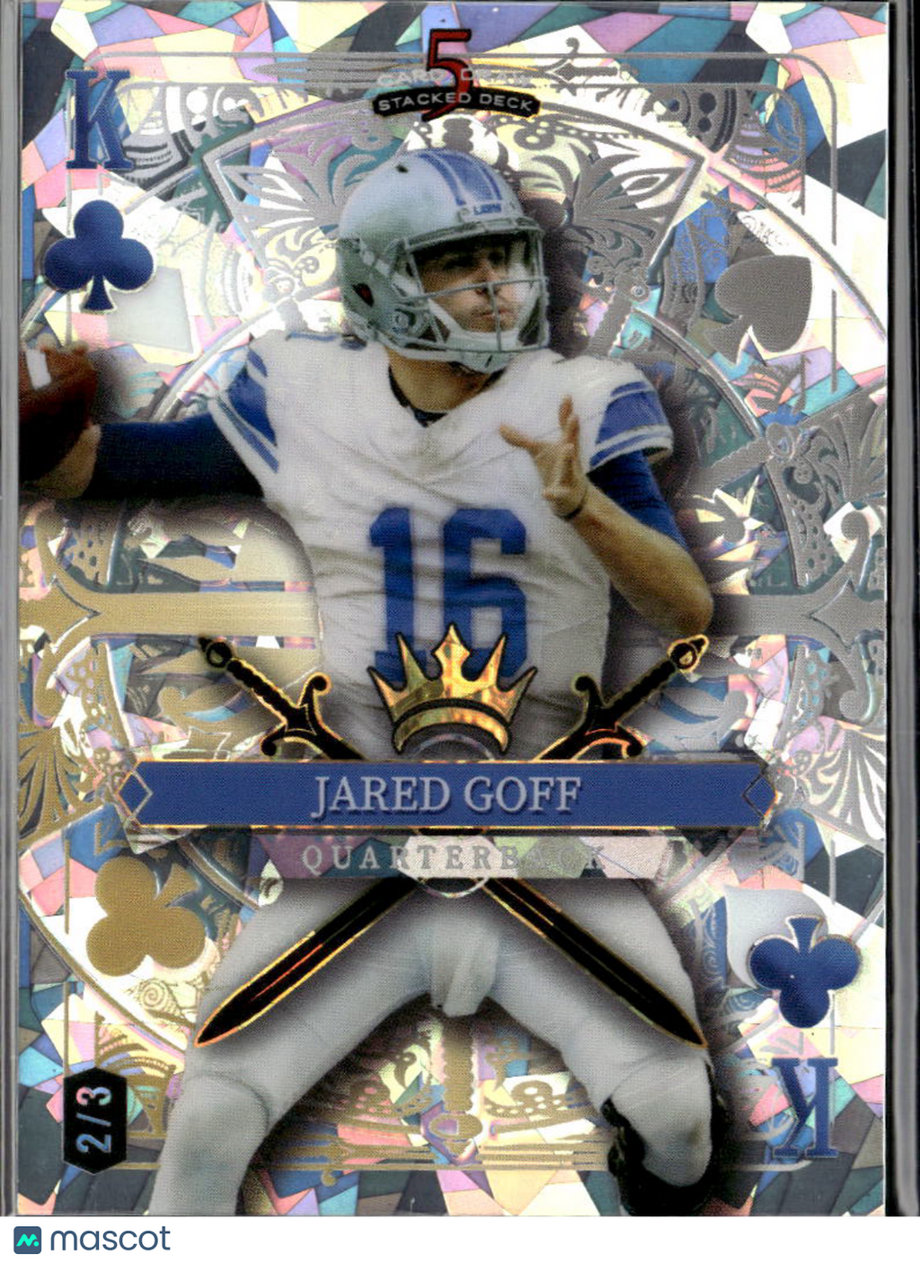 Jared Goff 2024 Wild Card 5 Card Draw Stacked Deck SSP 2/3 Detroit Lions