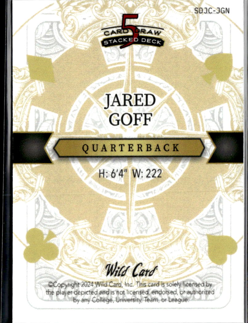 Jared Goff 2024 Wild Card 5 Card Draw Stacked Deck SSP 2/3 Detroit Lions