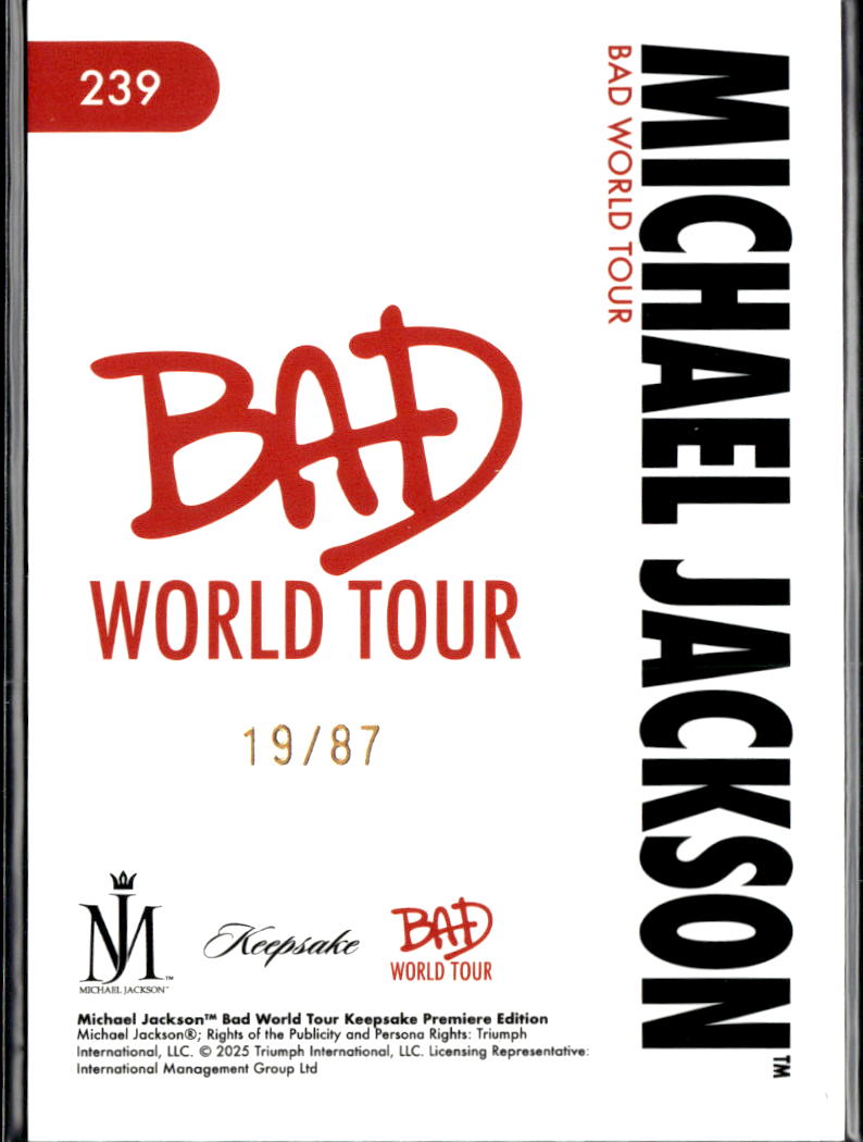 Michael Jackson 2025 Keepsake Bad World Tour 19/87 #239
